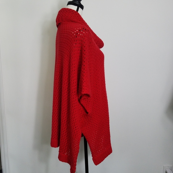 red open Knit cowl neck top sweater Crown & Ivy - Picture 11 of 15